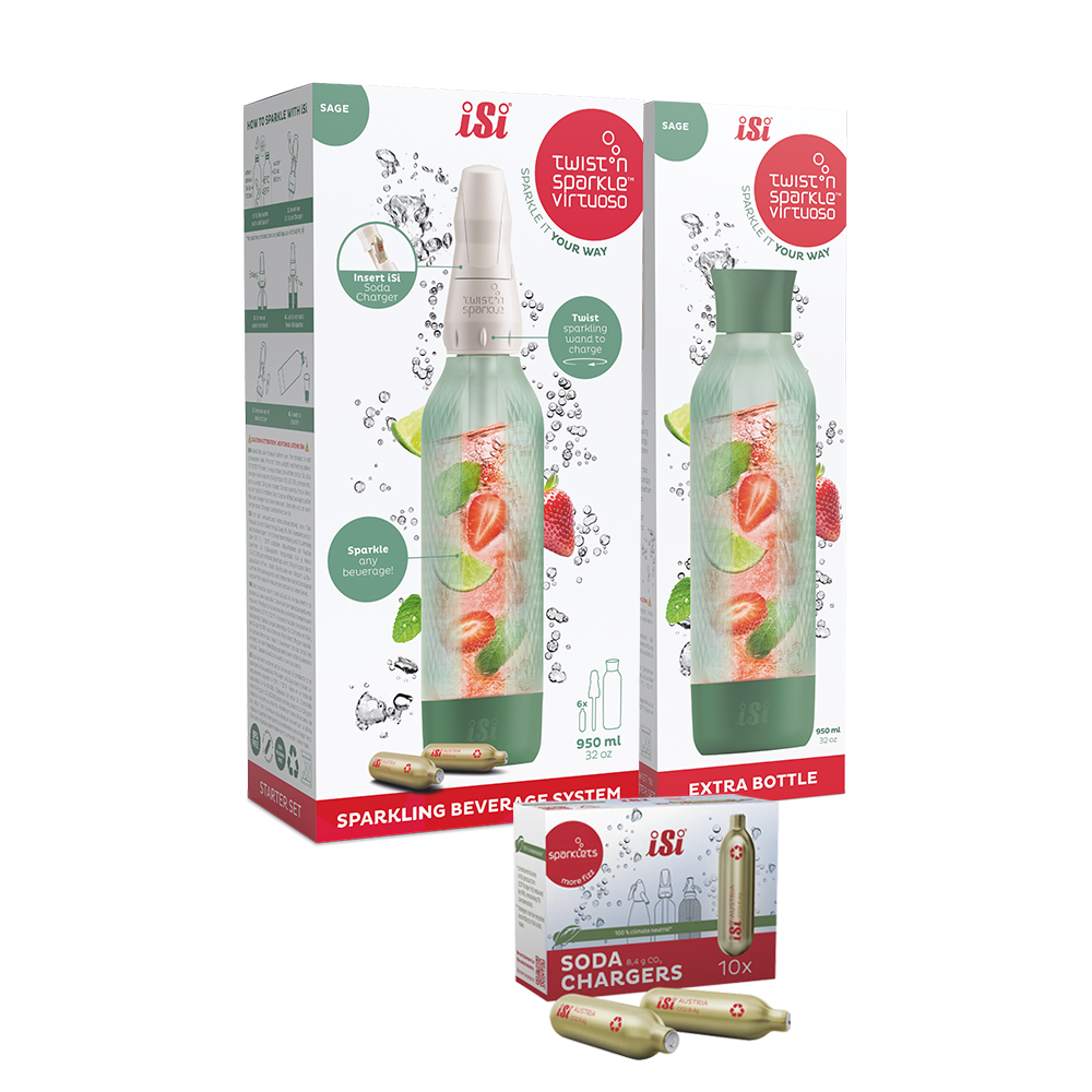 Twist'n Sparkle Virtuoso Starter Set + Choose An Extra Bottle + Soda Chargers