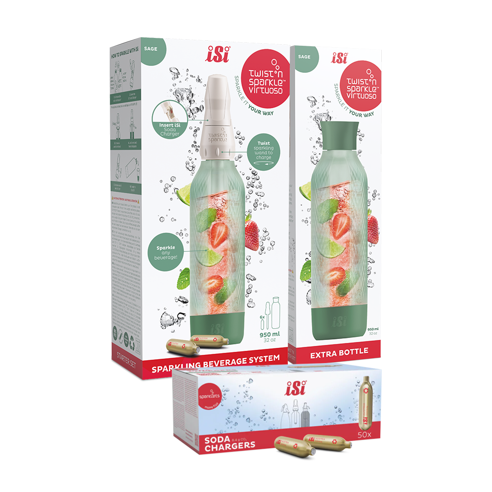 Twist'n Sparkle Virtuoso Starter Set + Choose An Extra Bottle + Soda Chargers