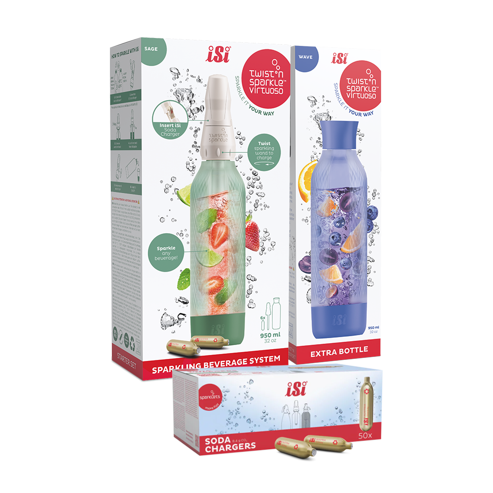 Twist'n Sparkle Virtuoso Starter Set + Choose An Extra Bottle + Soda Chargers