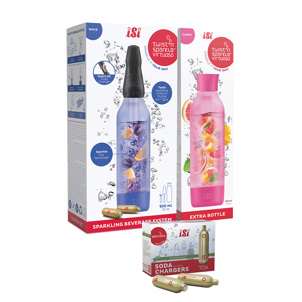 Twist'n Sparkle Virtuoso Starter Set + Choose An Extra Bottle + Soda Chargers