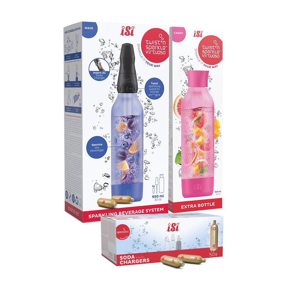 Twist'n Sparkle Virtuoso Starter Set + Choose An Extra Bottle + Soda Chargers