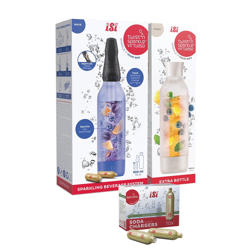 Twist'n Sparkle Virtuoso Starter Set + Choose An Extra Bottle + Soda Chargers