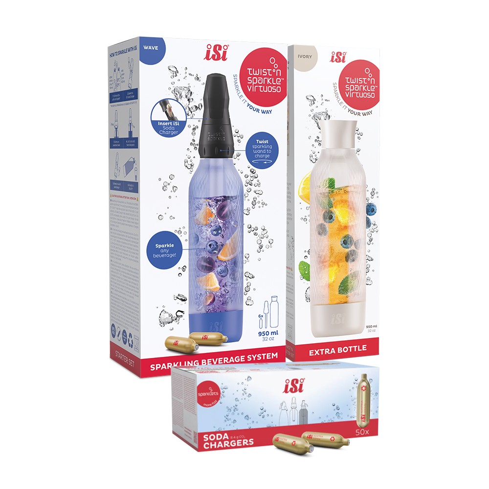 Twist'n Sparkle Virtuoso Starter Set + Choose An Extra Bottle + Soda Chargers