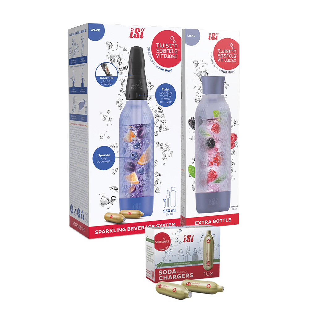 Twist'n Sparkle Virtuoso Starter Set + Choose An Extra Bottle + Soda Chargers