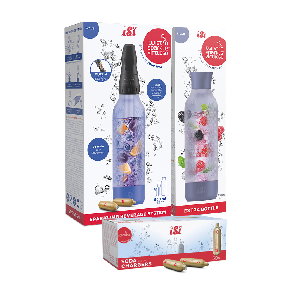 Twist'n Sparkle Virtuoso Starter Set + Choose An Extra Bottle + Soda Chargers