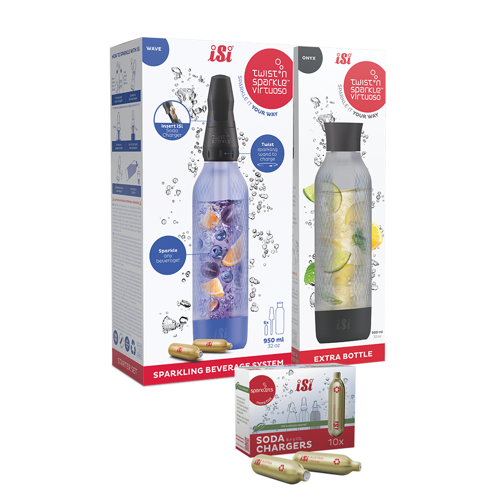 Twist'n Sparkle Virtuoso Starter Set + Choose An Extra Bottle + Soda Chargers