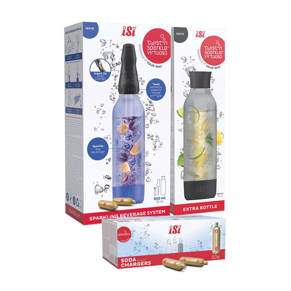 Twist'n Sparkle Virtuoso Starter Set + Choose An Extra Bottle + Soda Chargers
