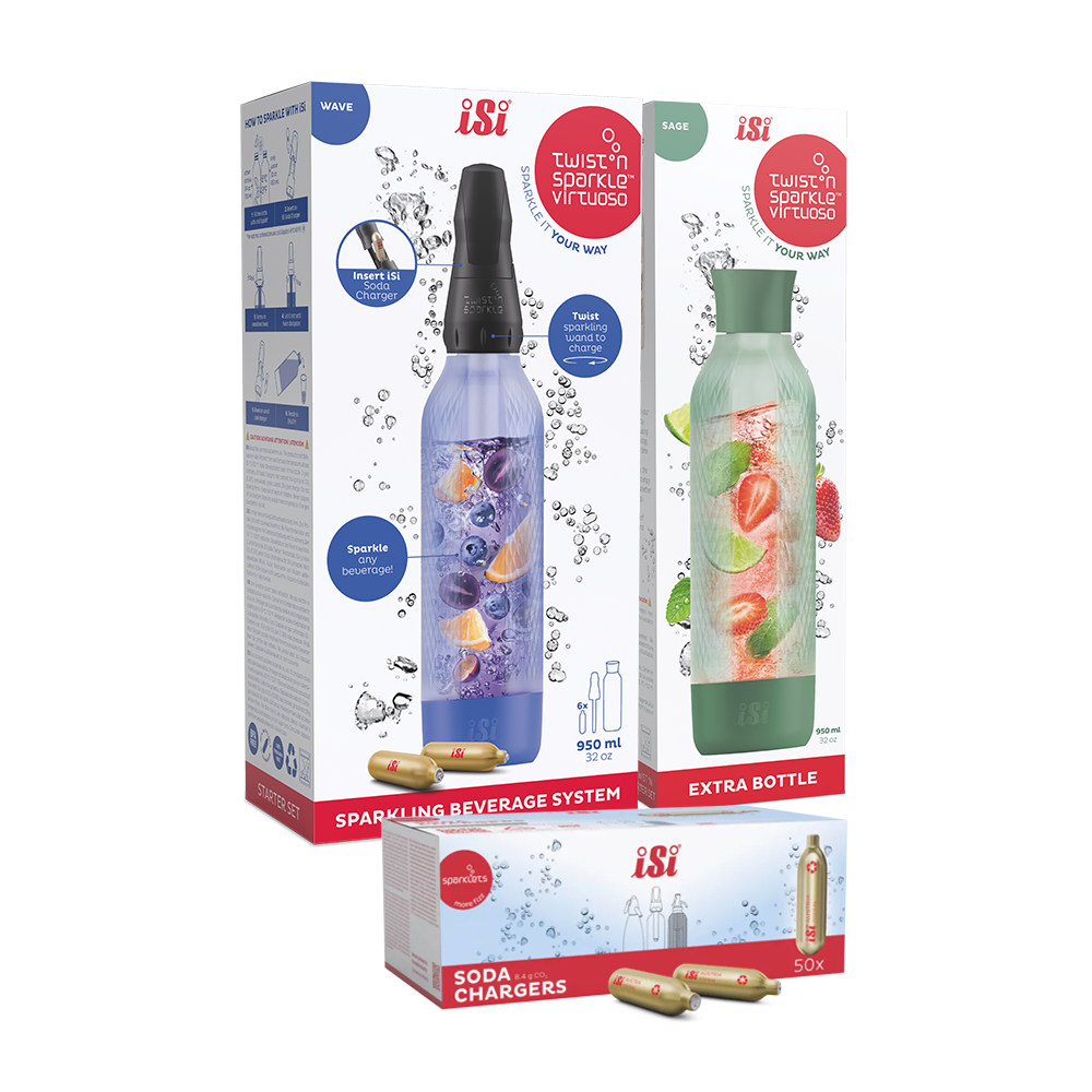 Twist'n Sparkle Virtuoso Starter Set + Choose An Extra Bottle + Soda Chargers